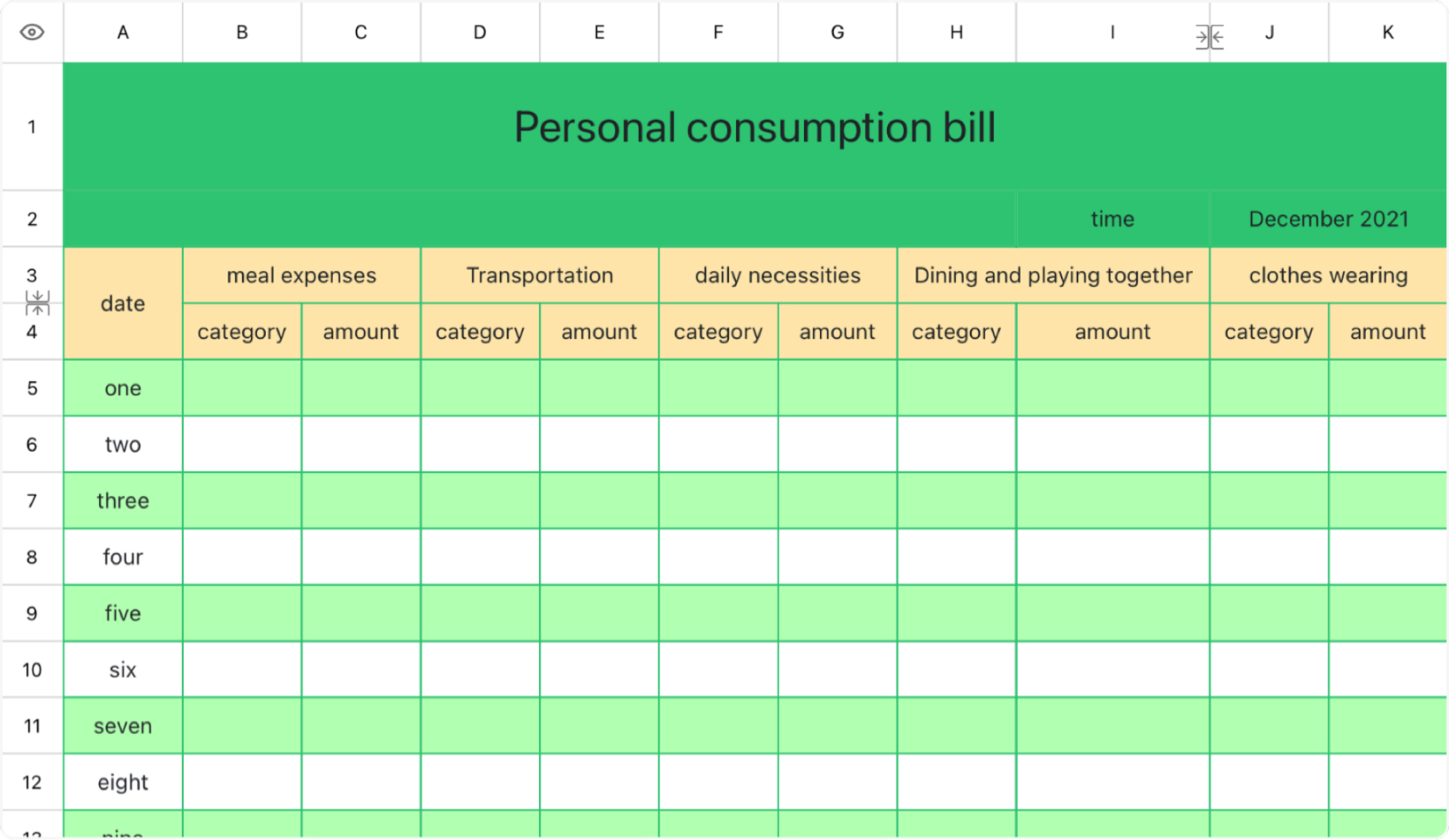 Personal consumption bill